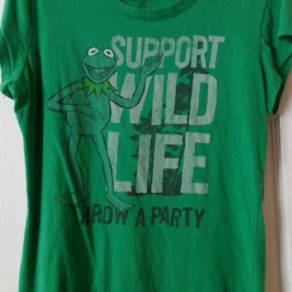 Kermit The Frog Green T Shirt Size XL Juniors - Picture 3 of 3